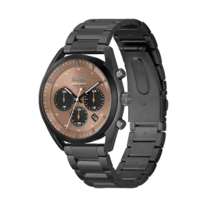 Alternative view of Hugo Boss Men’s Chronograph Quartz Black Stainless Steel Brown Dial 44mm Watch 1514095