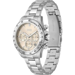 Hugo Boss Women’s Chronograph Quartz Silver Stainless Steel Beige Dial 38mm Watch 1502615