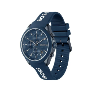 Alternative view of Hugo Boss Velocity Men’s Chronograph Quartz Blue Silicone Strap Blue Dial 44mm Watch 1514061