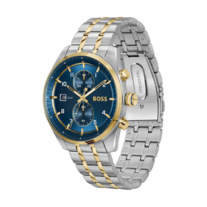 Hugo Boss Men’s Chronograph Quartz Two-Tone Stainless Steel Blue Dial 44mm Watch 1514247