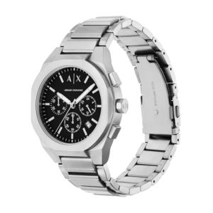 Armani Exchange Men’s Chronograph Quartz Silver Stainless Steel Black Dial 42mm Watch AX4186