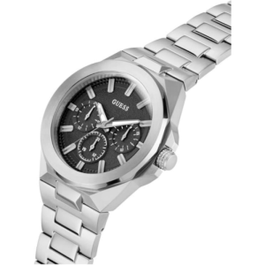 Guess Men’s Quartz Silver Stainless Steel Black Dial 46mm Watch GW0798G1