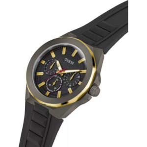 Guess Men’s Quartz Black Silicone Strap Black Dial 46mm Watch GW0799G1