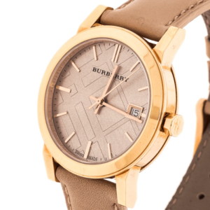 Burberry Women’s Swiss Made Quartz Beige Leather Strap Beige Dial 38mm Watch BU9109