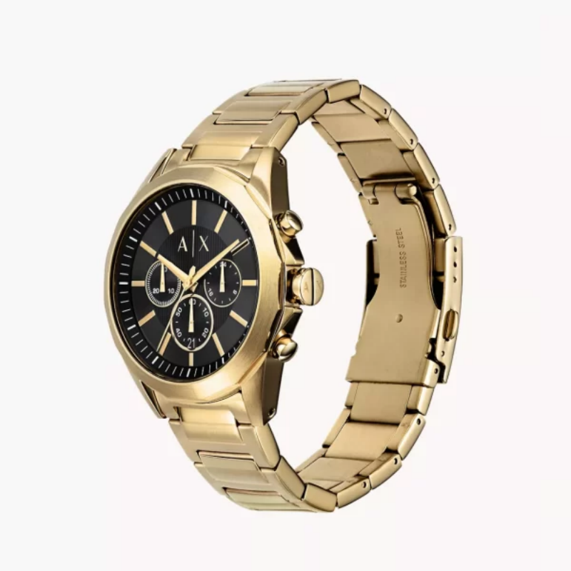 Armani Exchange Men’s Chronograph Quartz Stainless Steel Black Dial 44mm Watch AX2611