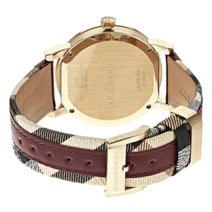 Burberry Women’s Swiss Made Quartz Multi Color Leather Strap Beige Dial 32mm Watch BU9017