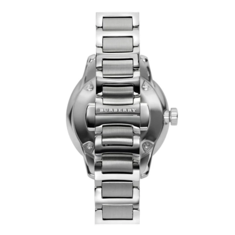 Burberry Women’s Swiss Made Quartz Silver Stainless Steel Pink Dial 32mm Watch BU10111