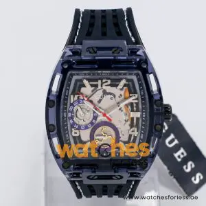 Guess Men’s Quartz Navy Blue Silicone Strap Navy Blue Dial 44mm Watch GW0499G1-2 (Shelf Leftover)