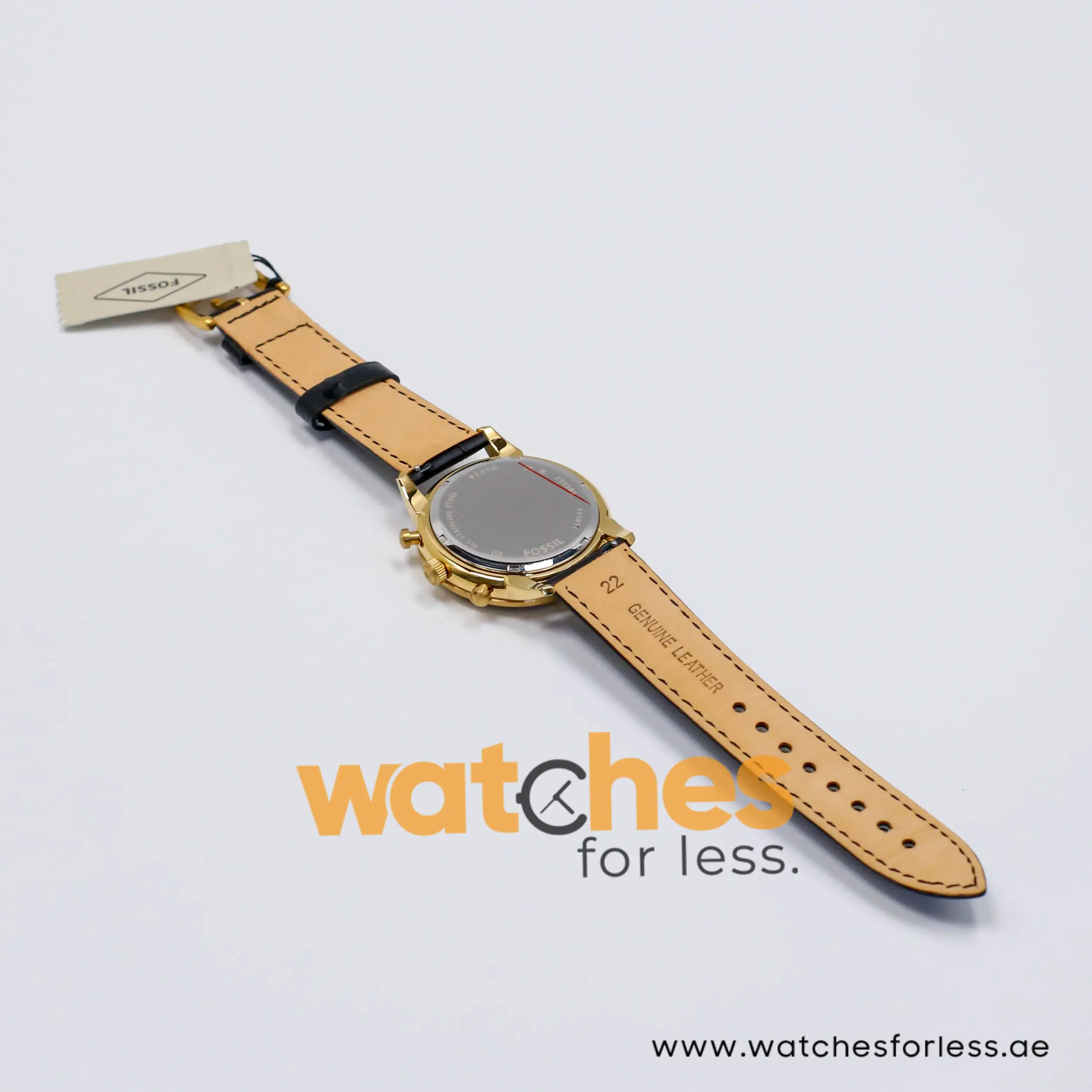 Fossil Men’s Chronograph Quartz Black Leather Strap Green Dial 44mm Watch FS5599-1 (Shelf Leftover) - Image 12
