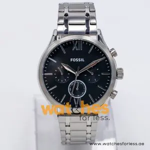 Alternative view of Fossil Men’s Quartz Silver Stainless Steel Black Dial 44mm Watch BQ2469-1 (Shelf Leftover)