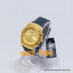 Guess Women’s Quartz Black Silicone Strap Champagne Dial 39mm Watch GW0030L2-1 (Shelf Leftover) - Image 3
