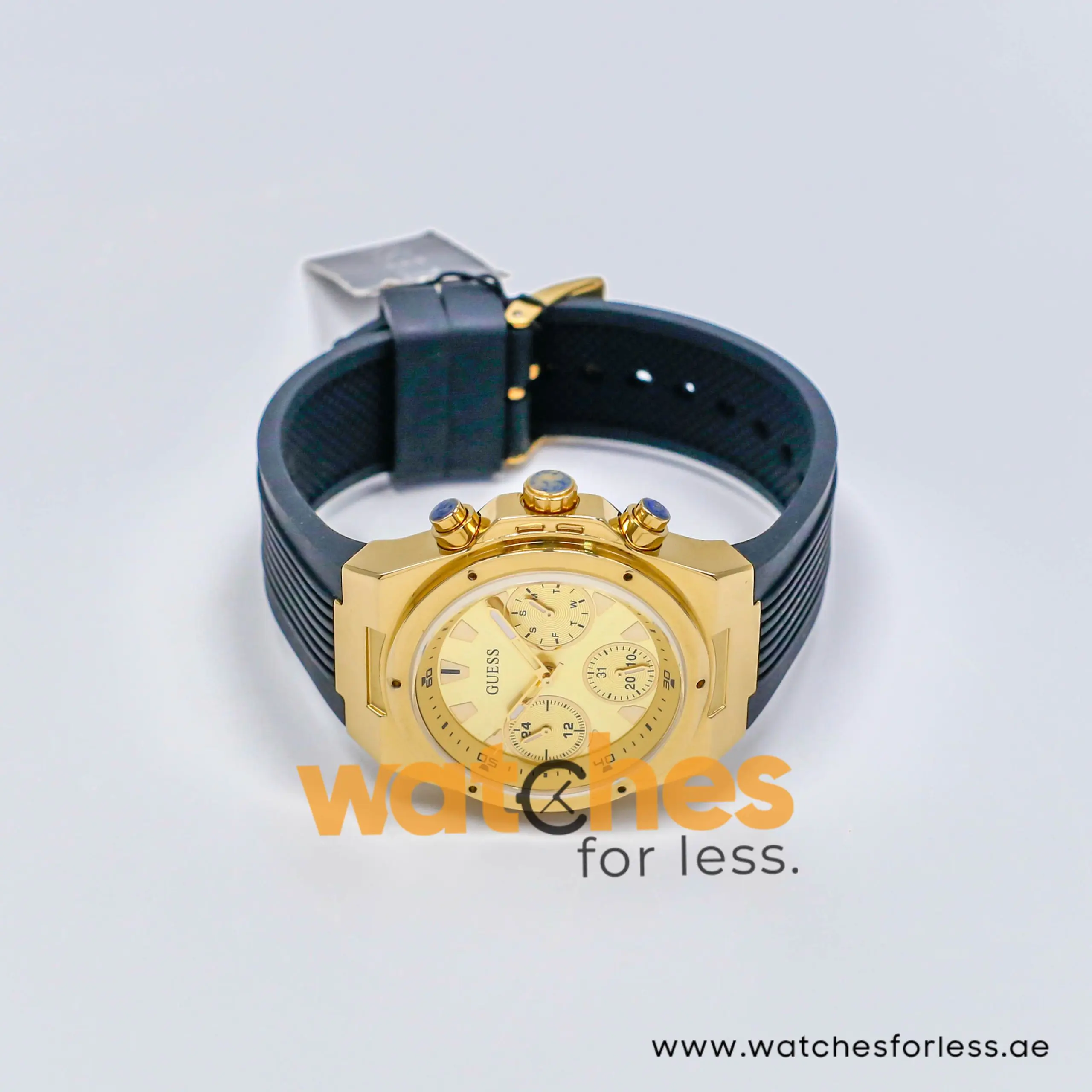 Guess Women’s Quartz Black Silicone Strap Champagne Dial 39mm Watch GW0030L2-1 (Shelf Leftover) - Image 5