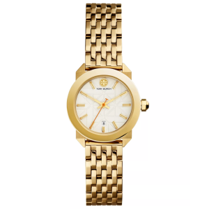 Tory Burch Women’s Quartz Gold Stainless Steel White Dial 28mm Watch TBW8000