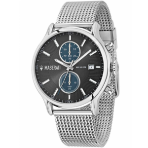 Maserati Men’s Chronograph Quartz Silver Stainless Steel Black Dial 42mm Watch R8873618003