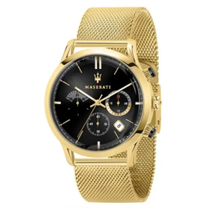 Maserati Men’s Chronograph Quartz Gold Stainless Steel Black Dial 42mm Watch R8873633003
