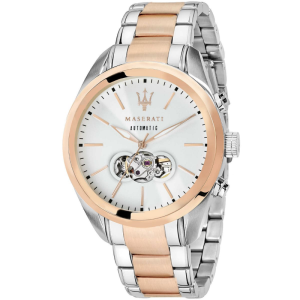Maserati Men’s Automatic Two-Tone Stainless Steel Silver Dial 45mm Watch R8823112001