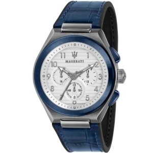 Maserati Men’s Chronograph Quartz Blue Hybrid Strap White Dial 43mm Watch R8871639001