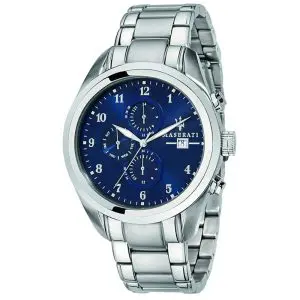 Maserati Men’s Chronograph Quartz Silver Stainless Steel Blue Dial 45mm Watch R8853112505