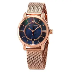 Maserati Women's Quartz Rose Gold Stainless Steel Blue Mother of Pearl Dial 34mm Watch R8853118503