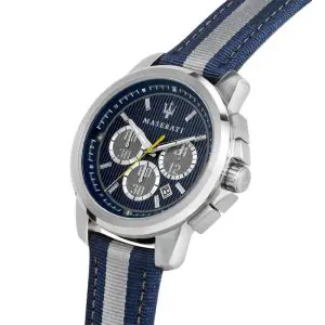 Maserati Men’s Chronograph Quartz Two-tone Nylon Strap Blue Dial 44mm Watch R8871637001