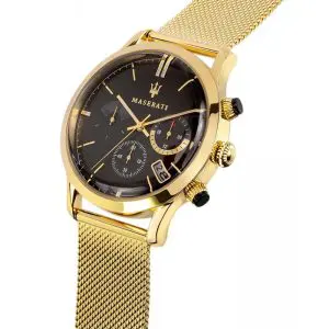 Alternative view of Maserati Men’s Chronograph Quartz Gold Stainless Steel Black Dial 42mm Watch R8873633003 (Shelf Leftover)