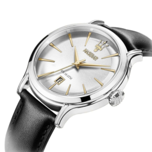 Maserati Men’s Quartz Black Leather Strap Silver Dial 42mm Watch R8851118002