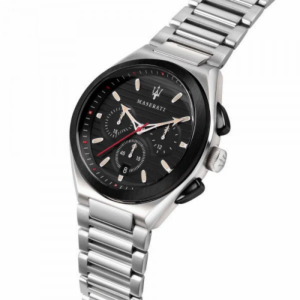 Maserati Men’s Chronograph Quartz Silver Stainless Steel Black Dial 43mm Watch R8873639002