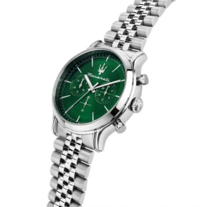 Maserati Men’s Chronograph Quartz Silver Stainless Steel Green Dial 42mm Watch R8873618033