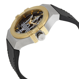 Alternative view of Maserati Men’s Automatic Black Leather Strap Black Skeleton Dial 42mm Watch R8821108037