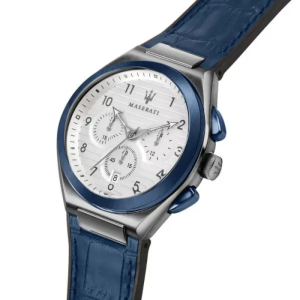 Maserati Men’s Chronograph Quartz Blue Hybrid Strap White Dial 43mm Watch R8871639001