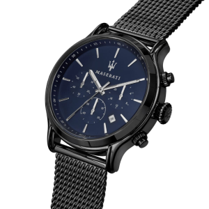 Alternative view of Maserati Men’s Chronograph Quartz Black Stainless Steel Navy Blue Dial 42mm Watch R8873618008