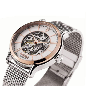 Alternative view of Maserati Men’s Automatic Silver Stainless Steel White Skeleton Dial 42mm Watch R8823118001