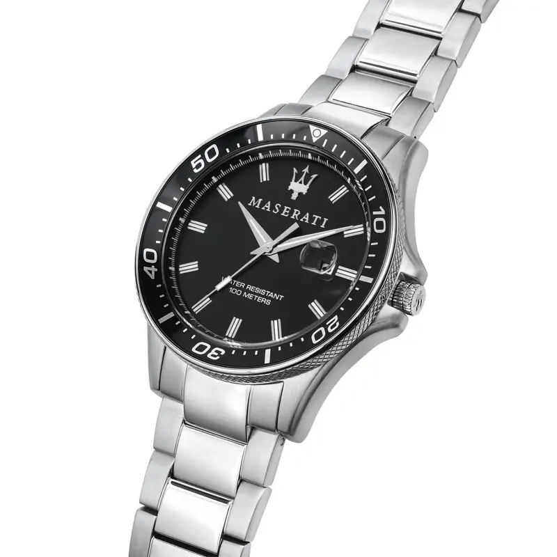 Maserati Men’s Quartz Silver Stainless Steel Black Dial 44mm Watch R8853140002 - Image 2