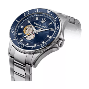 Alternative view of Maserati Men’s Automatic Silver Stainless Steel Blue Dial 44mm Watch R8823140007