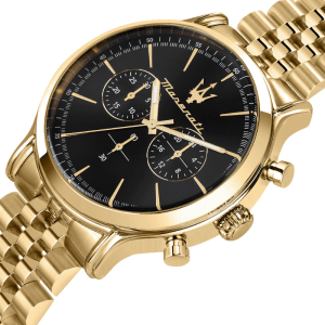 Alternative view of Maserati Men’s Chronograph Quartz Gold Stainless Steel Black Dial 42mm Watch R8873618023