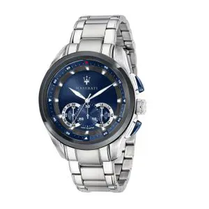 Maserati Men’s Chronograph Quartz Silver Stainless Steel Blue Dial 45mm Watch R8873612039
