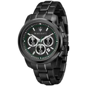 Maserati Men’s Chronograph Quartz Black Stainless Steel Black Dial 44mm Watch R8873637004