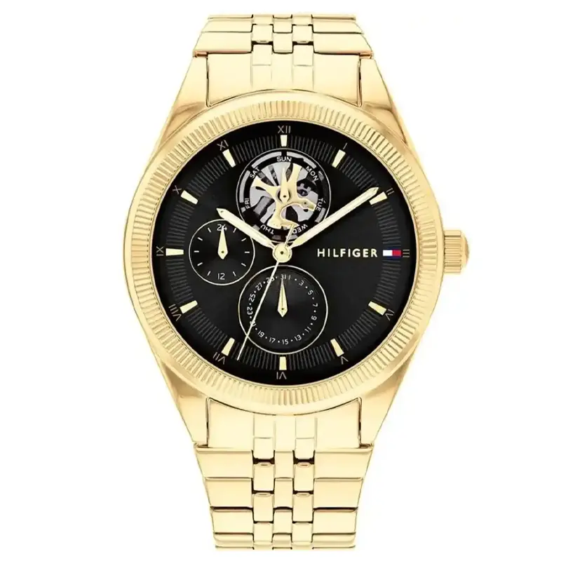 Tommy Hilfiger Women’s Quartz Gold Stainless Steel Black Dial 38mm Watch 1782717