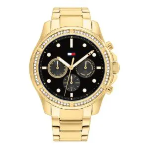 Tommy Hilfiger Women’s Quartz Gold Stainless Steel Black Dial 41mm Watch 1782570