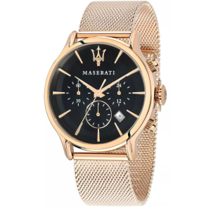Maserati Men’s Chronograph Quartz Rose Gold Stainless Steel Black Dial 42mm Watch R8873618005
