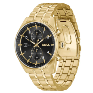 Alternative view of Hugo Boss Men’s Chronograph Quartz Gold Stainless Steel Black Dial 44mm Watch 1514152