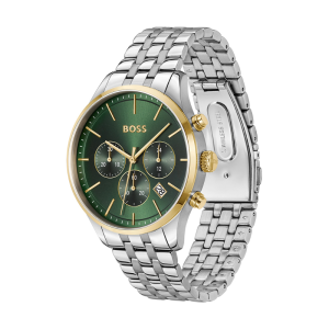 Alternative view of Hugo Boss Men’s Chronograph Quartz Silver Stainless Steel Green Dial 42mm Watch 1514159