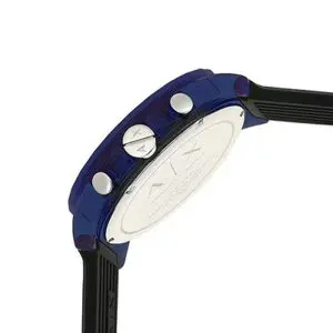 Alternative view of Armani Exchange Men’s Quartz Black Silicone Strap Black Dial 44mm Watch AX1339
