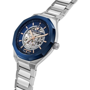 Alternative view of Maserati Men’s Automatic Silver Stainless Steel Blue Skeleton Dial 45mm Watch R8823142004