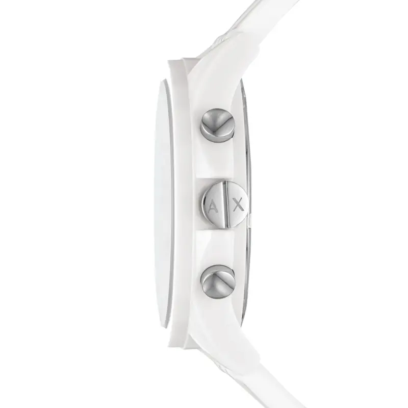 Armani Exchange Men’s Quartz White Silicone Strap White Dial 44mm Watch AX1340 - Image 2