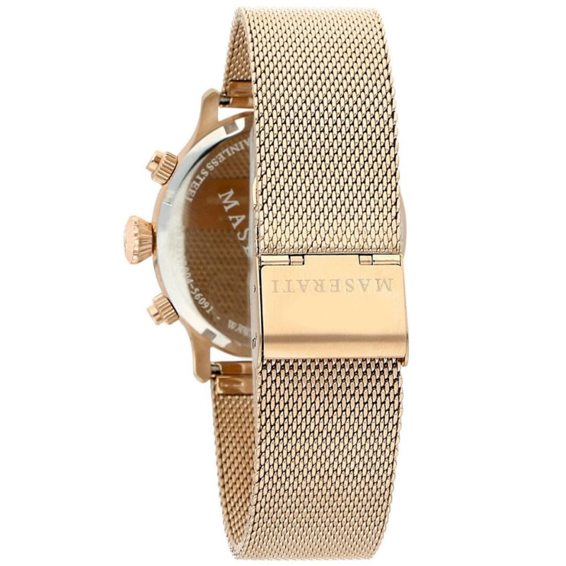 Maserati Men’s Chronograph Quartz Rose Gold Stainless Steel Black Dial 42mm Watch R8873618005 - Image 3