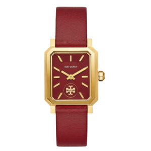 Tory Burch Women’s Quartz Maroon Leather Strap Maroon Dial 29mm Watch TBW1505