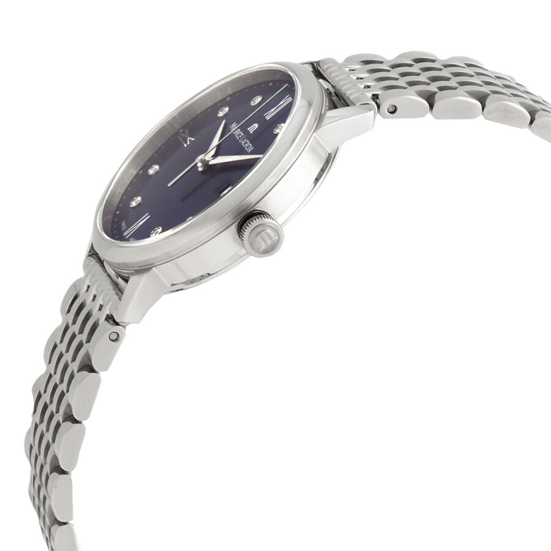 Maurice Lacroix Men’s Quartz Swiss Made Silver Stainless Steel Blue Dial 30mm Watch EL1094-SS002-450-1 - Image 2