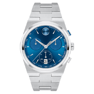 Movado Men’s Quartz Swiss Made Silver Stainless Steel Blue Dial 42mm Watch 3601199
