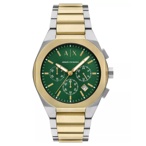 Armani Exchange Men’s Quartz Two-tone Stainless Steel Green Dial 42mm Watch AX4184